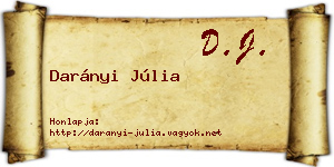 Darányi Júlia névjegykártya