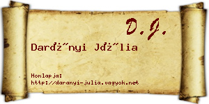 Darányi Júlia névjegykártya